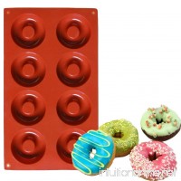 Set of 2 - CHICHIC 8 Cavity Silicone Donut Pan  Muffin Cups  Cake Baking Ring  Biscuit Mold - B018HWIGEO